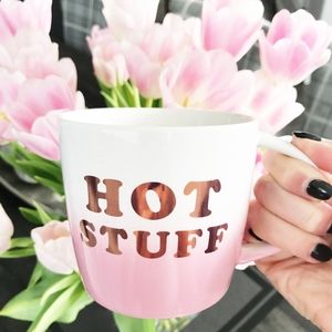 Valentine's Day Hot Stuff Mug Oversized by Slant Pink Rose Gold pink ombre